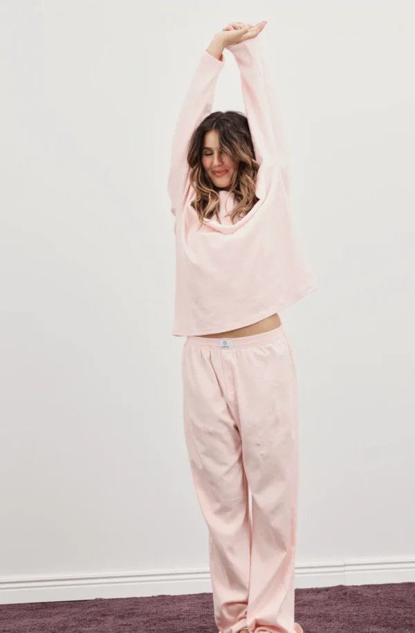 Parke Heart Pointelle Boxer Pant White & Pink